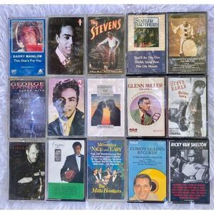 Set Of 15 Vintage Male Music Artist 70’s 80’s 90’s Cassette Tapes Bundle Deal